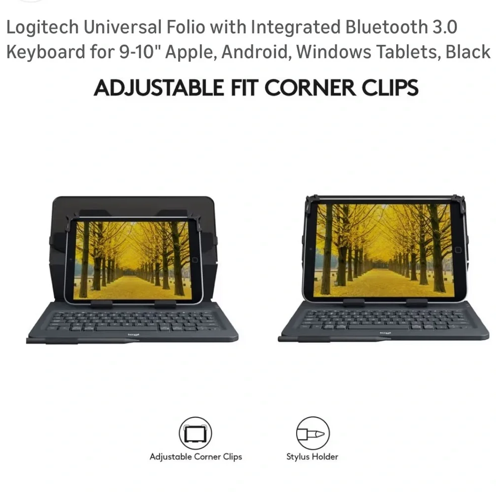 Logitech Universal Folio with Integrated Bluetooth 3.0 Keyboard for 9-10